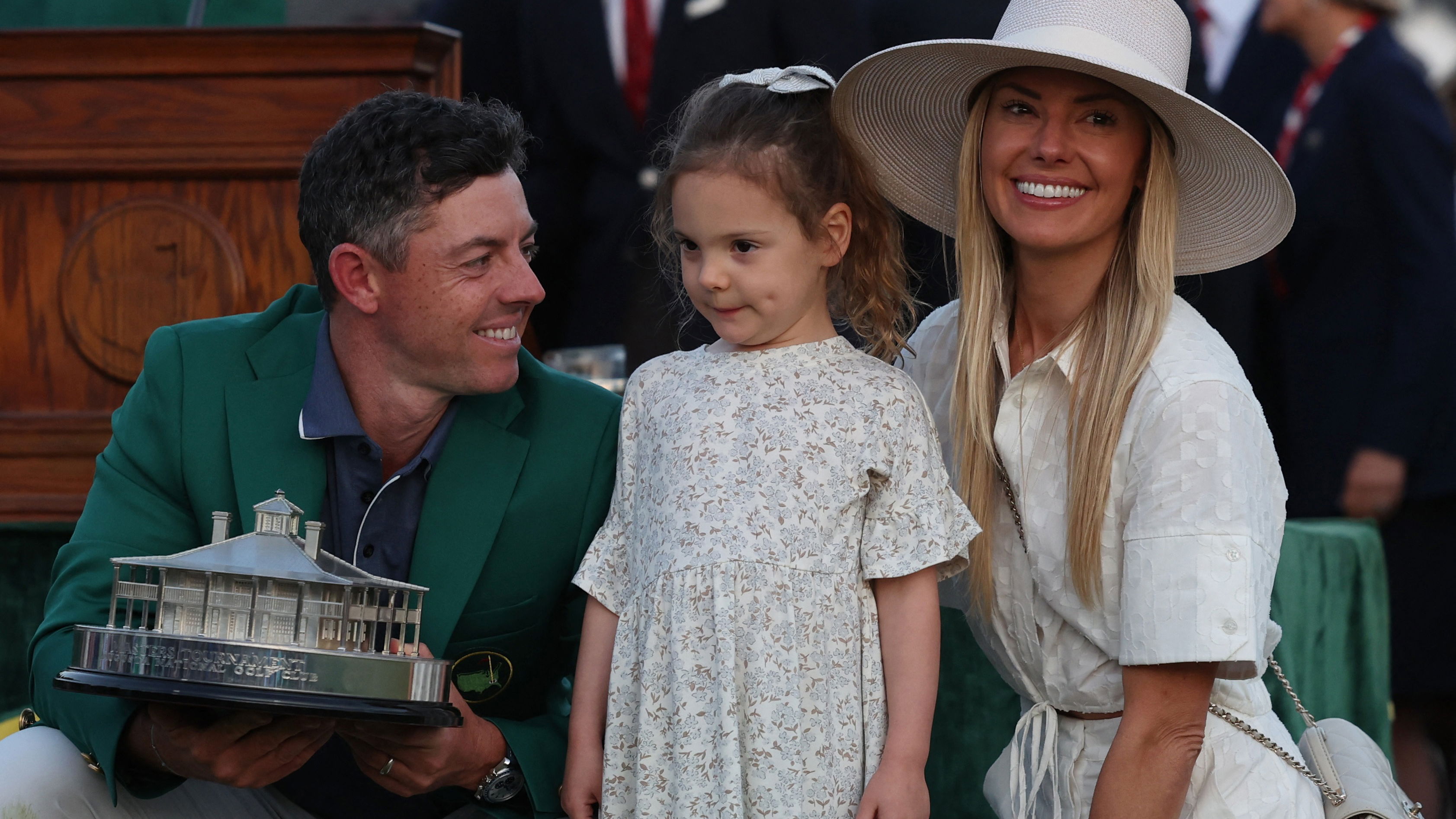 Rory with daughter Poppy and wife Erica